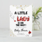 Ladybug Baby shower Uitnodiging Kaart (Staand voorkant)