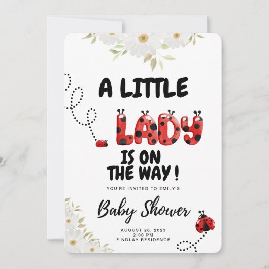 Ladybug Baby shower Uitnodiging Kaart (Voorkant)