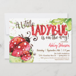 Ladybug Baby shower uitnodiging, Meisje Kaart
