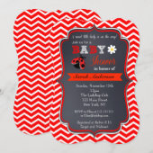 Ladybug Baby Shower-uitvindingen Kaart (Voorkant / Achterkant)