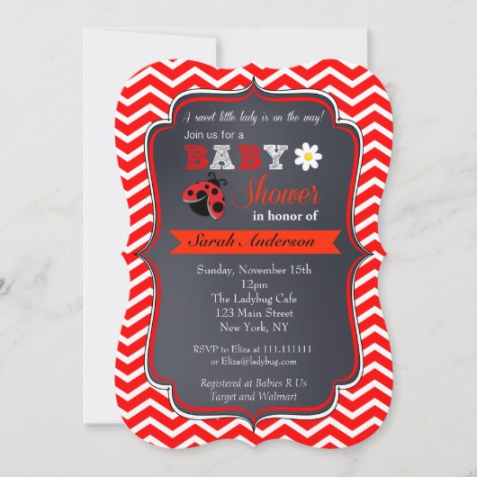 Ladybug Baby Shower-uitvindingen Kaart (Voorkant)