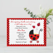 Ladybug Baby Shower-uitvindingen Kaart (Staand voorkant)