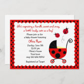 Ladybug Baby Shower-uitvindingen Kaart (Voorkant / Achterkant)