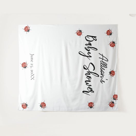 Ladybug-Baby shower Wandkleed (Voorkant (horizontaal))