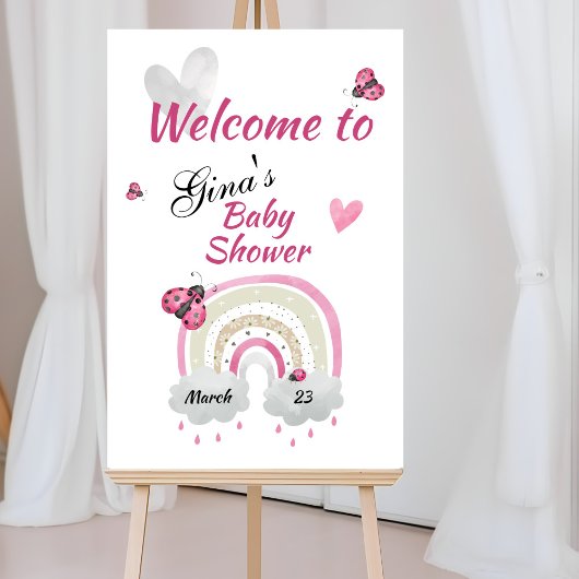 Ladybug Baby shower Welkom Poster