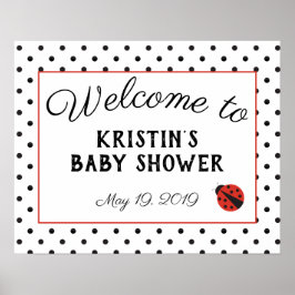 Ladybug baby shower welkomstbord poster - groot