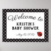 Ladybug baby shower welkomstteken poster (Voorkant)