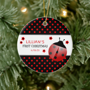 Ladybug Baby's Eerste kerstkeramiek Keramisch Ornament