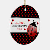 Ladybug Baby's Eerste kerstkeramisch Ornament (Rechts)