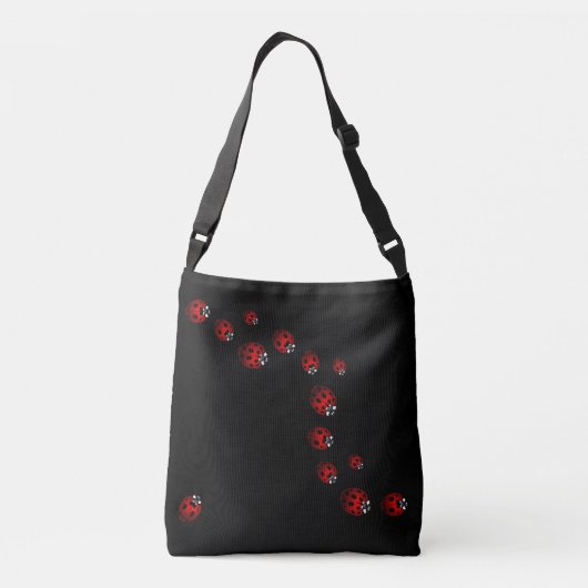 Ladybug Bags Cute Ladybug Ladybird Art Canvas tass Crossbody Tas (Achterkant)