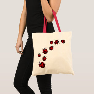 Ladybug Bags Cute Ladybug Ladybird Art Canvas tass Tote Bag