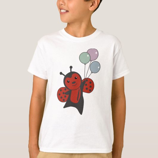 Ladybug-ballonnen vliegen dieren koelen voor kinde t-shirt (Voorkant)