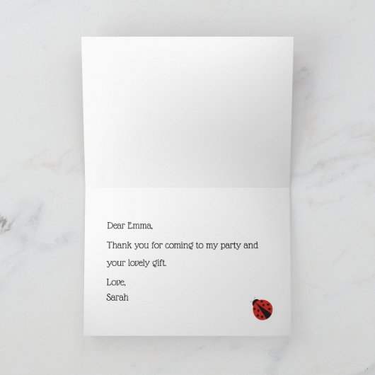 Ladybug bedankt je briefkaart (Binnen)