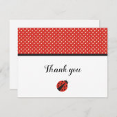 Ladybug bedankt je notitie - blanco kaart (Voorkant / Achterkant)