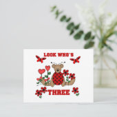 Ladybug Beer 3e Verjaardag Tshirts Briefkaart (Staand voorkant)