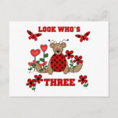 Ladybug Beer 3e Verjaardag Tshirts Briefkaart (Voorkant)