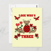 Ladybug Beer 3e Verjaardag Tshirts Briefkaart (Voorkant / Achterkant)