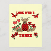 Ladybug Beer 3e Verjaardag Tshirts Briefkaart (Voorkant)