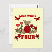 Ladybug Beer 4e Verjaardag Tshirts en geschenken Briefkaart (Voorkant / Achterkant)