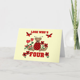 Ladybug Beer 4e Verjaardag Tshirts en geschenken Kaart