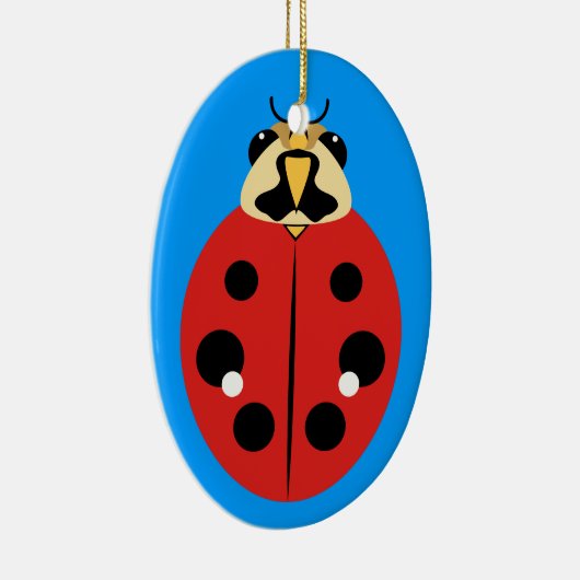 Ladybug Beetle Red Keramisch Ornament (Rechts)