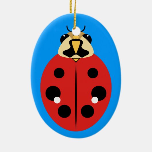 Ladybug Beetle Red Keramisch Ornament (Achterkant)