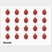 Ladybug Beetle Red Ronde Sticker (Vel)