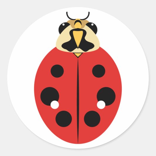 Ladybug Beetle Red Ronde Sticker (Voorkant)