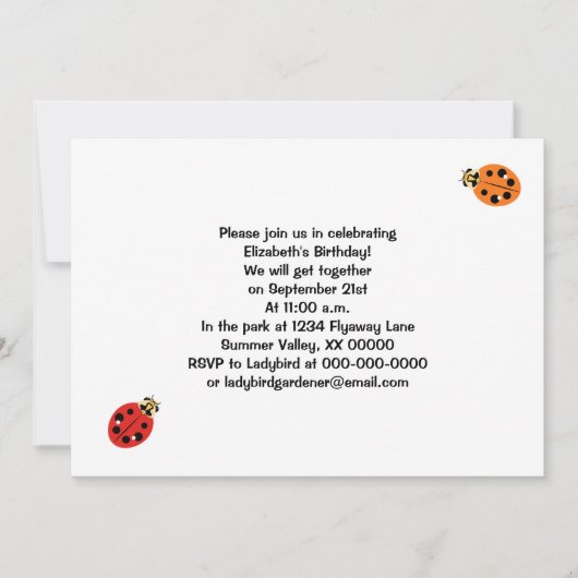 Ladybug Beetles in Oranje en rood, gepersonaliseer Kaart (Voorkant)