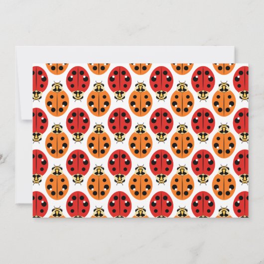 Ladybug Beetles in Oranje en rood, gepersonaliseer Kaart (Achterkant)