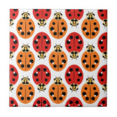 Ladybug Beetles in Oranje en rood Tegeltje (Voorkant)