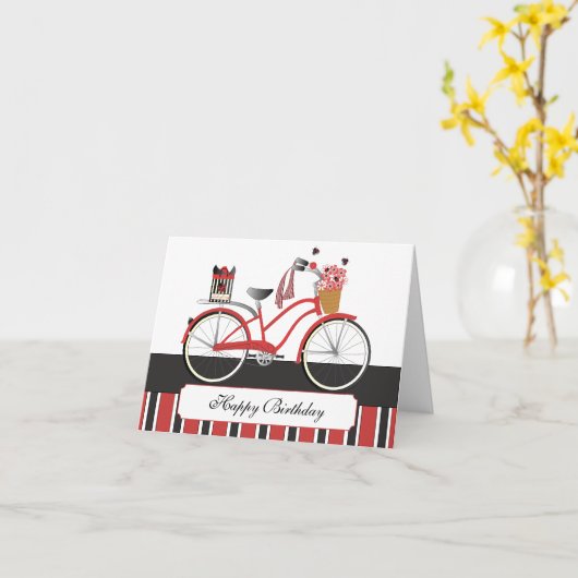 Ladybug Bicycle Kaart (Gele Bloem)