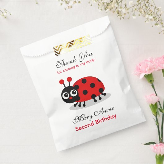 Ladybug Birthday Baby shower Party Bedankzakje (Gezegeld)