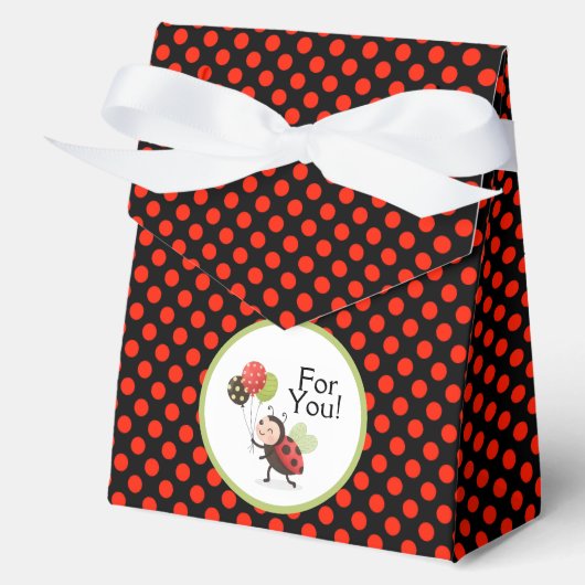 Ladybug Birthday Favor Box - Polka Dot Bedankdoosjes (Voorkant)