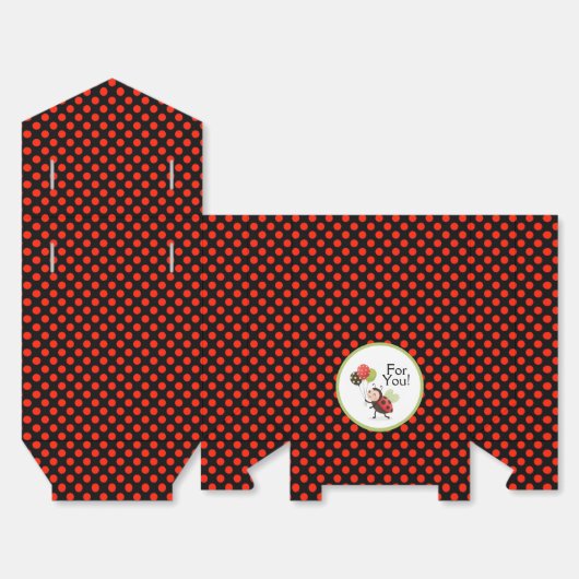 Ladybug Birthday Favor Box - Polka Dot Bedankdoosjes (Ongevouwen)