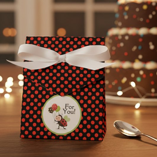 Ladybug Birthday Favor Box - Polka Dot Bedankdoosjes