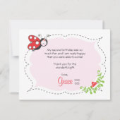 Ladybug Birthday Flat Dank je wel Bedankkaart (Voorkant)