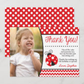 Ladybug Birthday Hartelijk dank voor uw foto Bedankkaart (Voorkant / Achterkant)