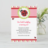 Ladybug Birthday Invitation Kaart (Staand voorkant)