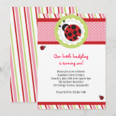 Ladybug Birthday Invitation Kaart (Voorkant / Achterkant)