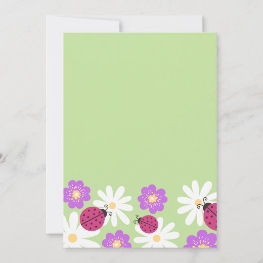 Ladybug Birthday Invitation Kaart (Achterkant)