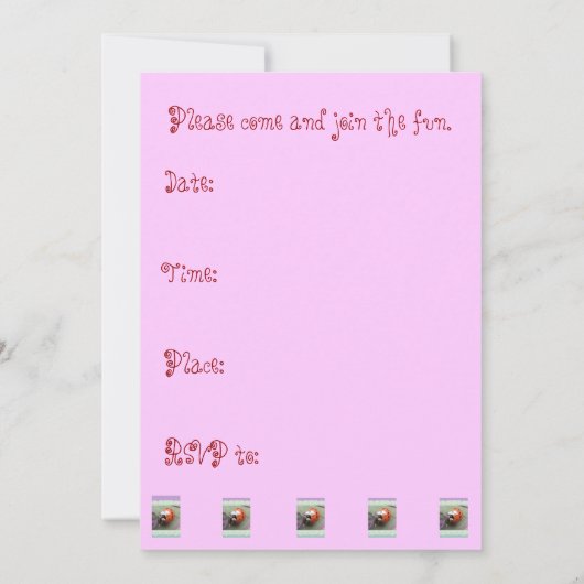 Ladybug Birthday Invitation Kaart (Achterkant)
