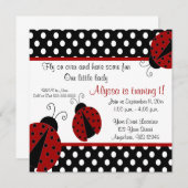 Ladybug Birthday Invitation Kaart (Voorkant / Achterkant)