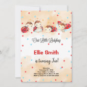 Ladybug Birthday Invitation Kaart (Voorkant)