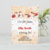 Ladybug Birthday Invitation Kaart (Staand voorkant)