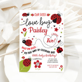 Ladybug Birthday Invitation, Lady Love Bug Invite Kaart
