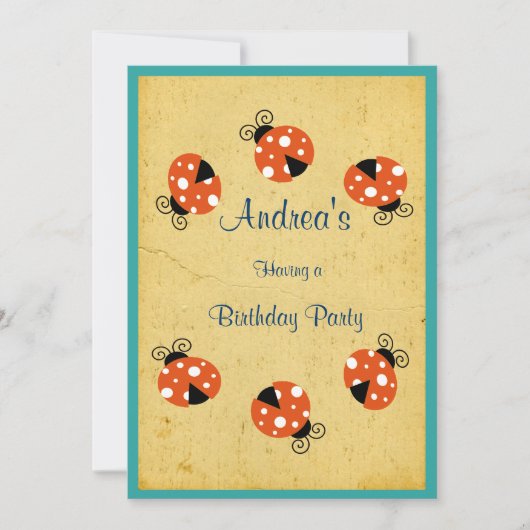 Ladybug Birthday Kaart (Voorkant)