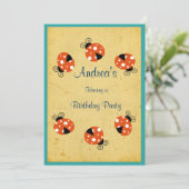 Ladybug Birthday Kaart (Staand voorkant)