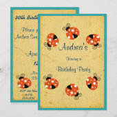 Ladybug Birthday Kaart (Voorkant / Achterkant)