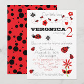 Ladybug Birthday Kaart (Voorkant / Achterkant)